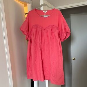 Coral Ruffled Women's dress 2XL